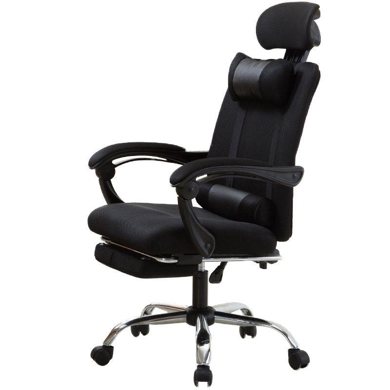 Swivel armchair with footrest and headrest - black