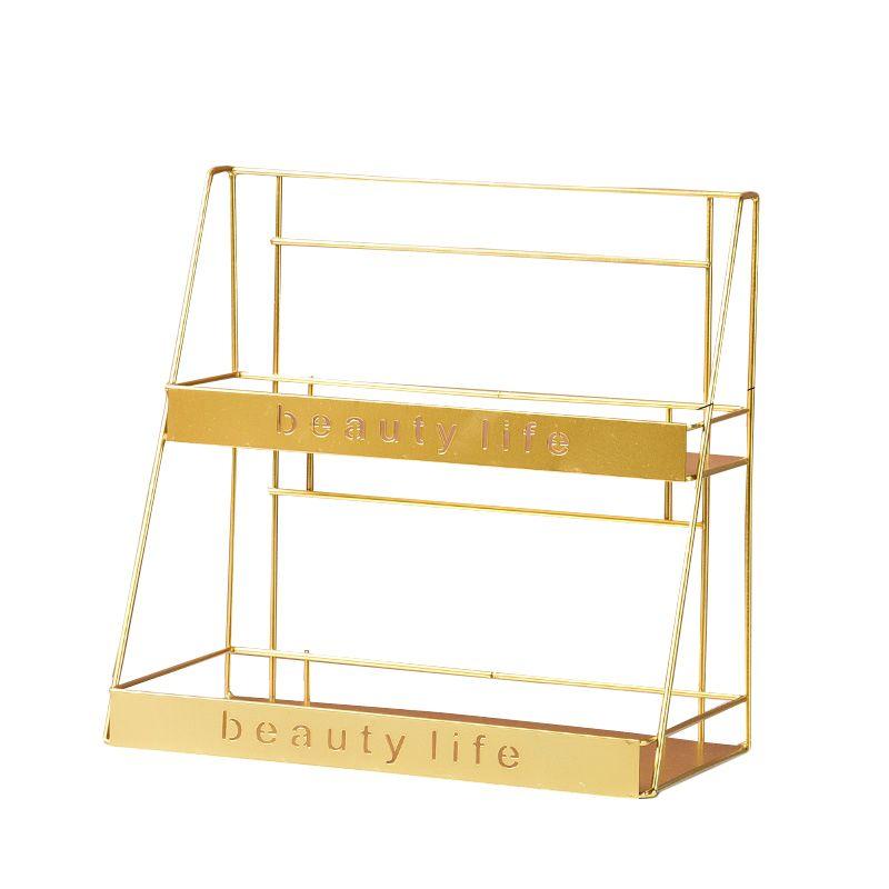 BEAUTY LIFE two-level shelf for cosmetics - gold
