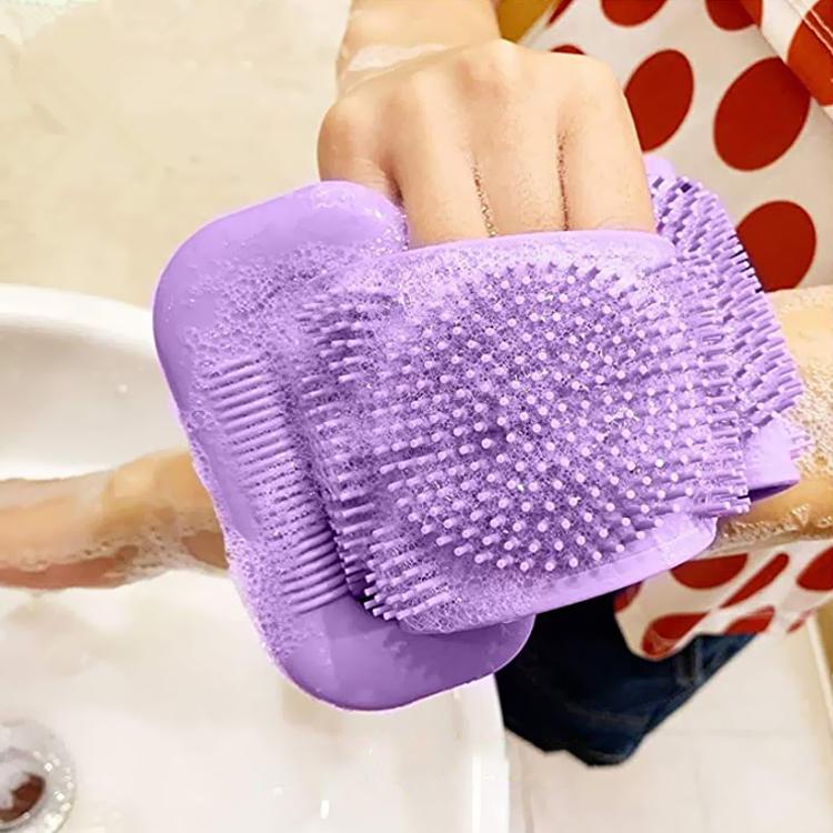 Silikonowy masażer do mycia pleców, nóg, stóp - fioletowy
