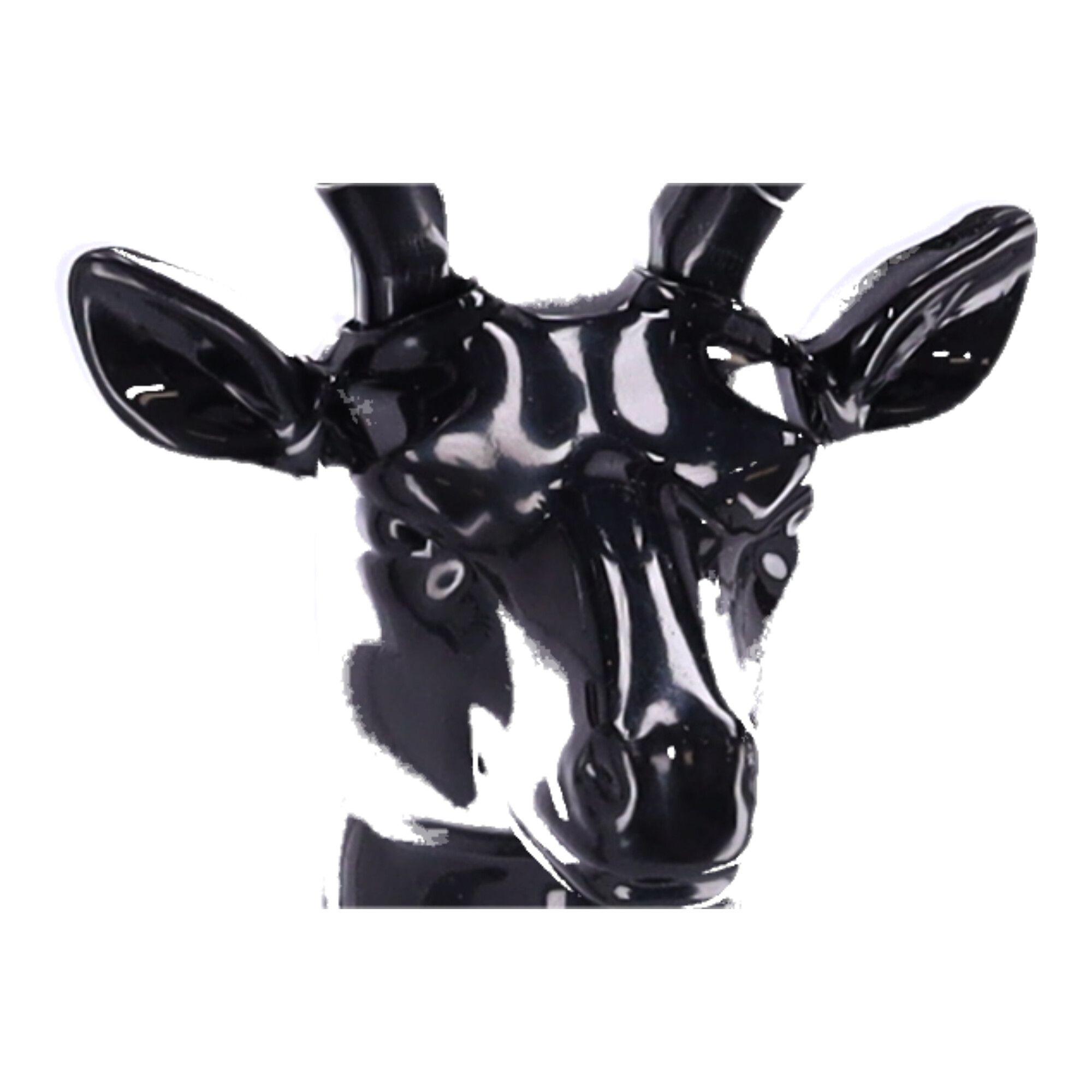 Wall hook made of antler in the form of a sticker - black
