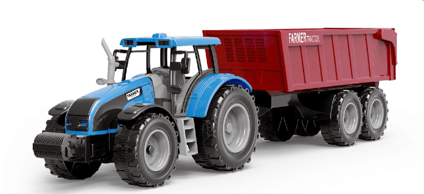 Zestaw farmerski - Traktor z przyczepką zabawka plastikowa
