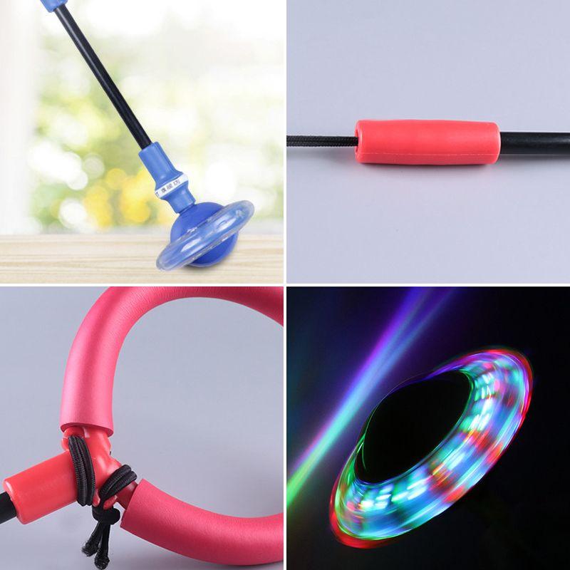 Hula Hoop Skip Rope for Leg, Foldable for Children with LED Lights - red