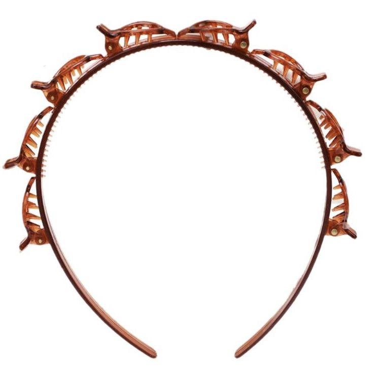 Headband with hairpins - brown