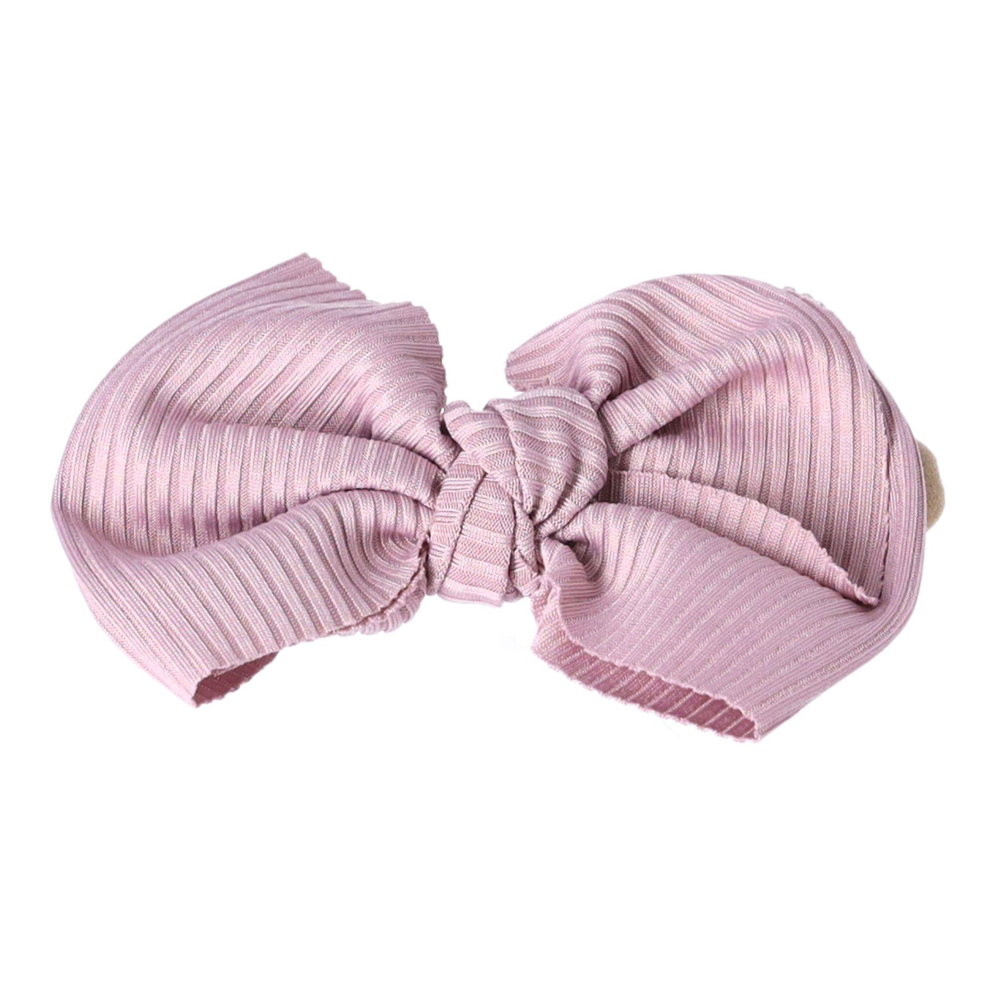 Baby headband with a bow - dirrty pink