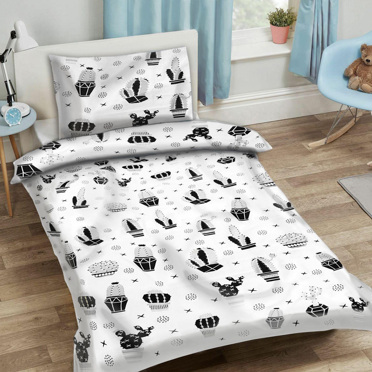 Set of children's bedding 90x120cm - black and white cacti