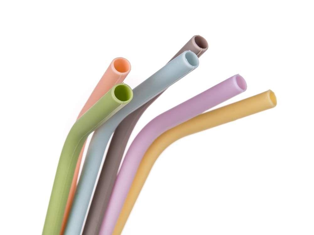 Set of silicone CULINARIA straws 22 cm, 6 + 1, with a brush