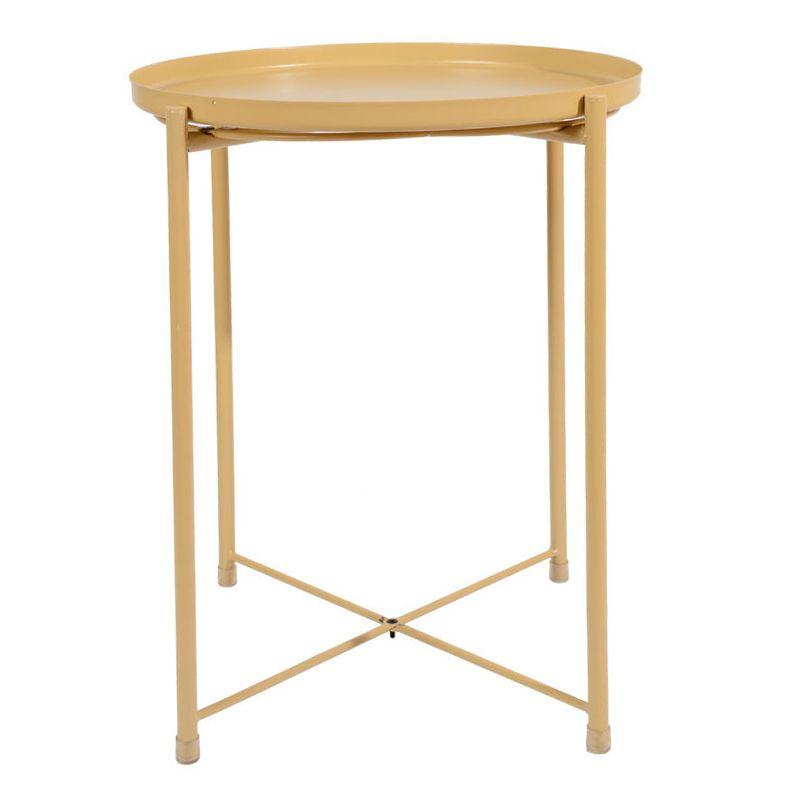 Round metal table Loft style - yellow