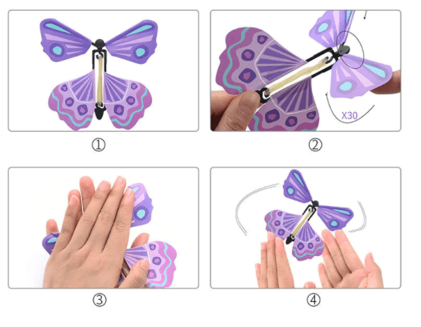 Magiczny latający motyl, zabawka dla dzieci — wzór V
