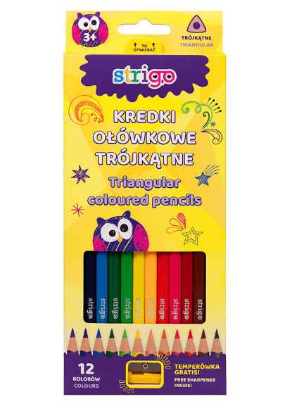 Triangular pencils of 12 colors