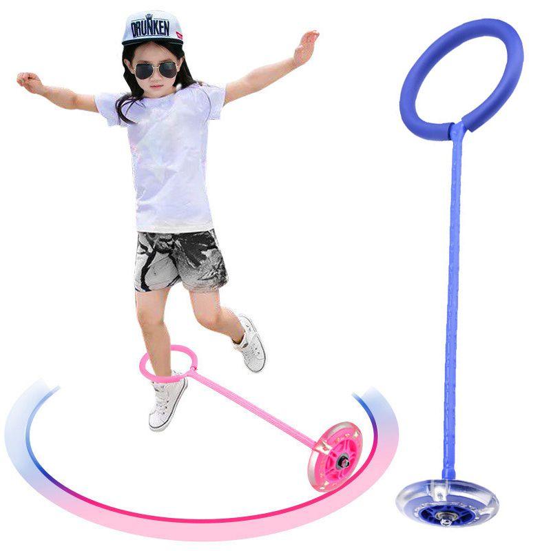 Hula hop skakanka na nogę dla dzieci z Diodami LED, niebieska