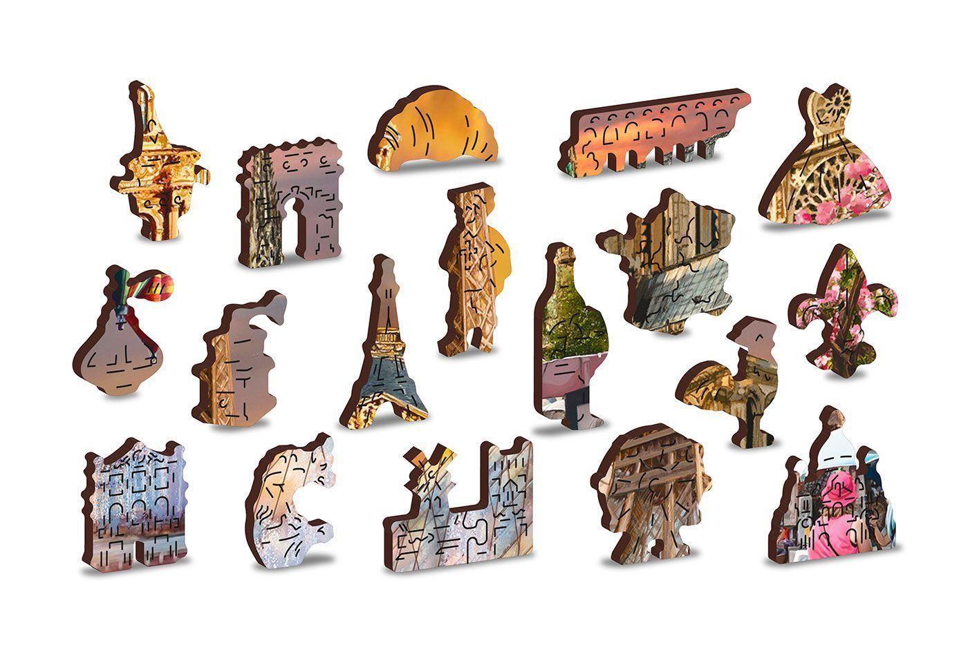 Drewniane Puzzle z figurkami – Wiosna w Paryżu rozm. XL, 600 elementów