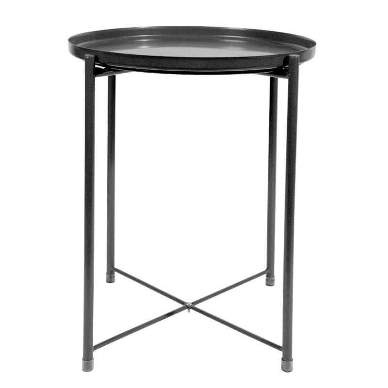 Round metal table Loft style - black