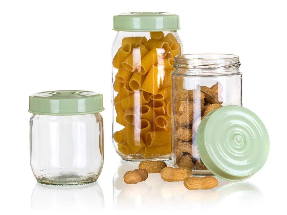 LINZI glass jars 3pcs, green
