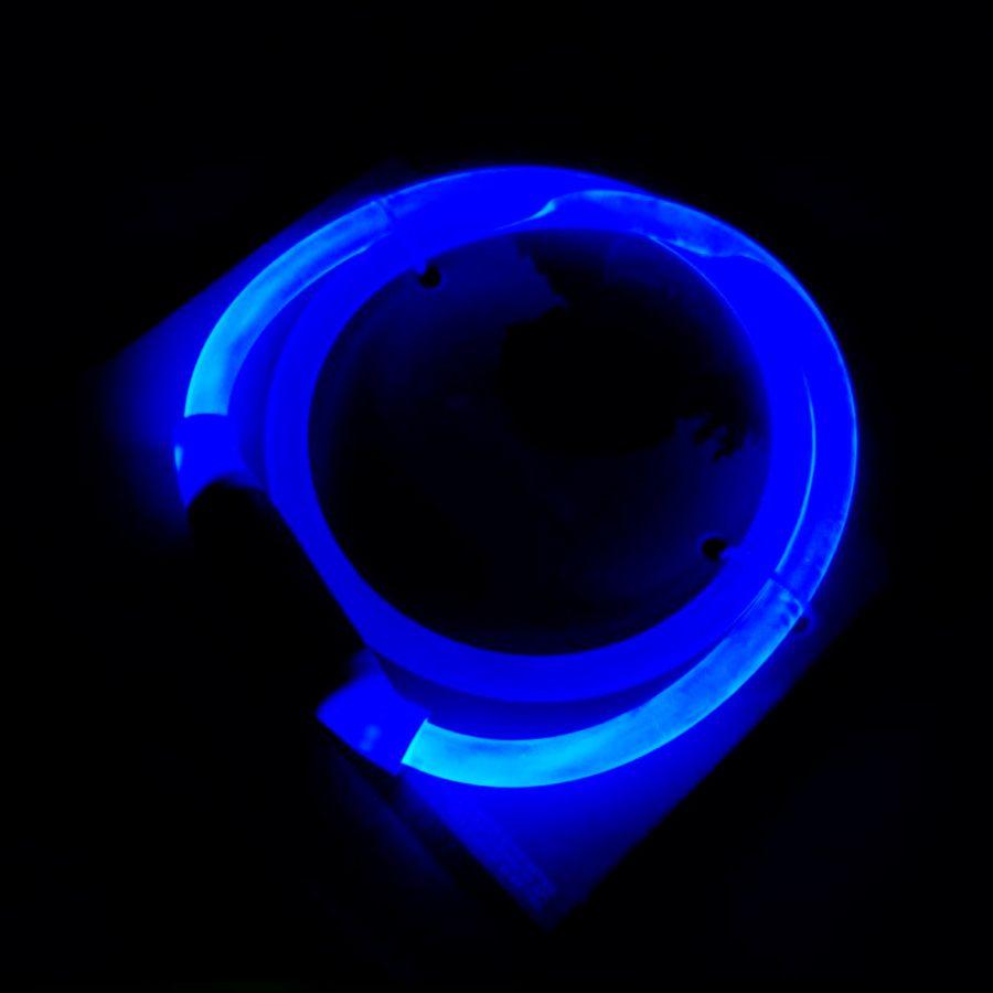 LED dog collar, neck 70cm - blue