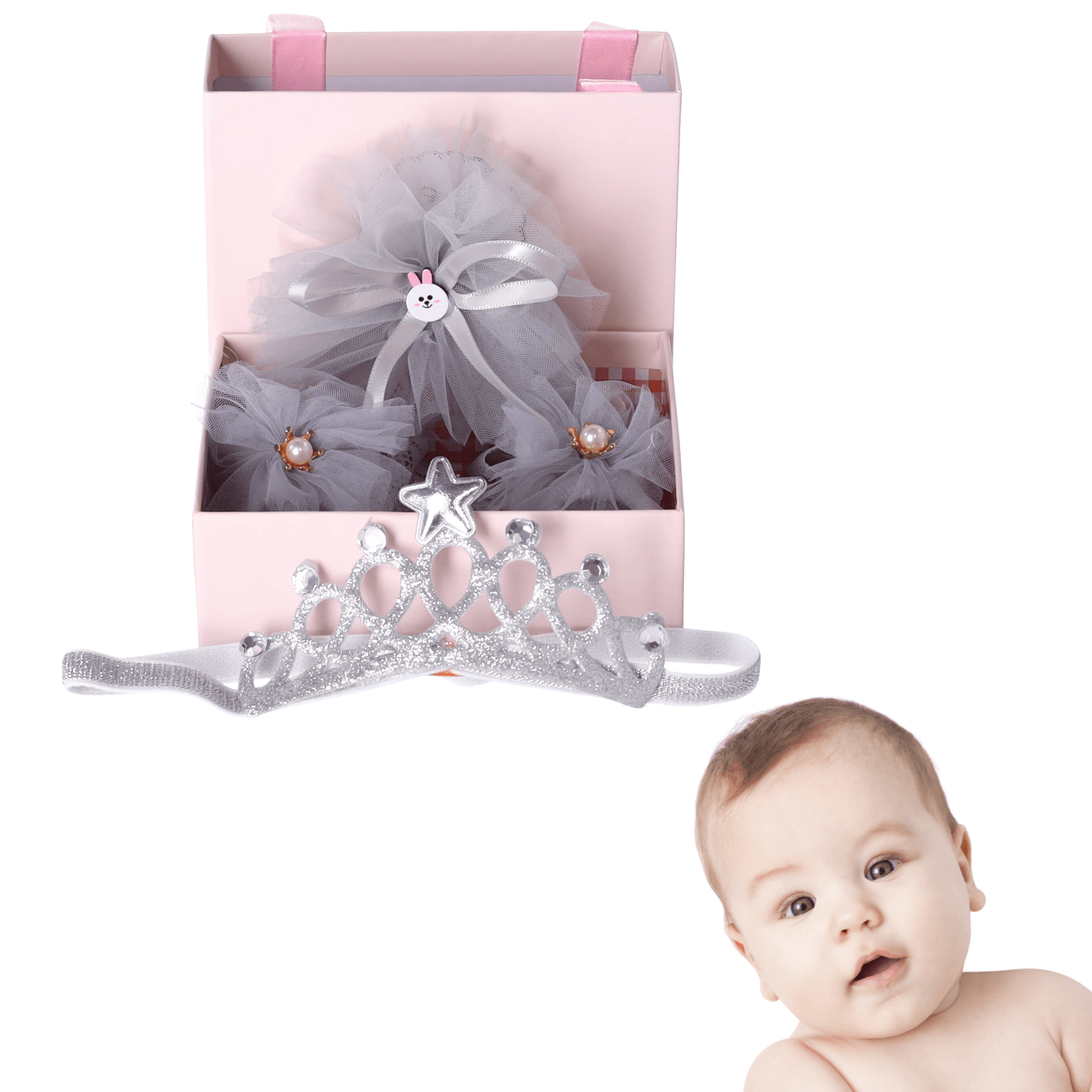 Gift set 3in1 for a newborn baby - light grey