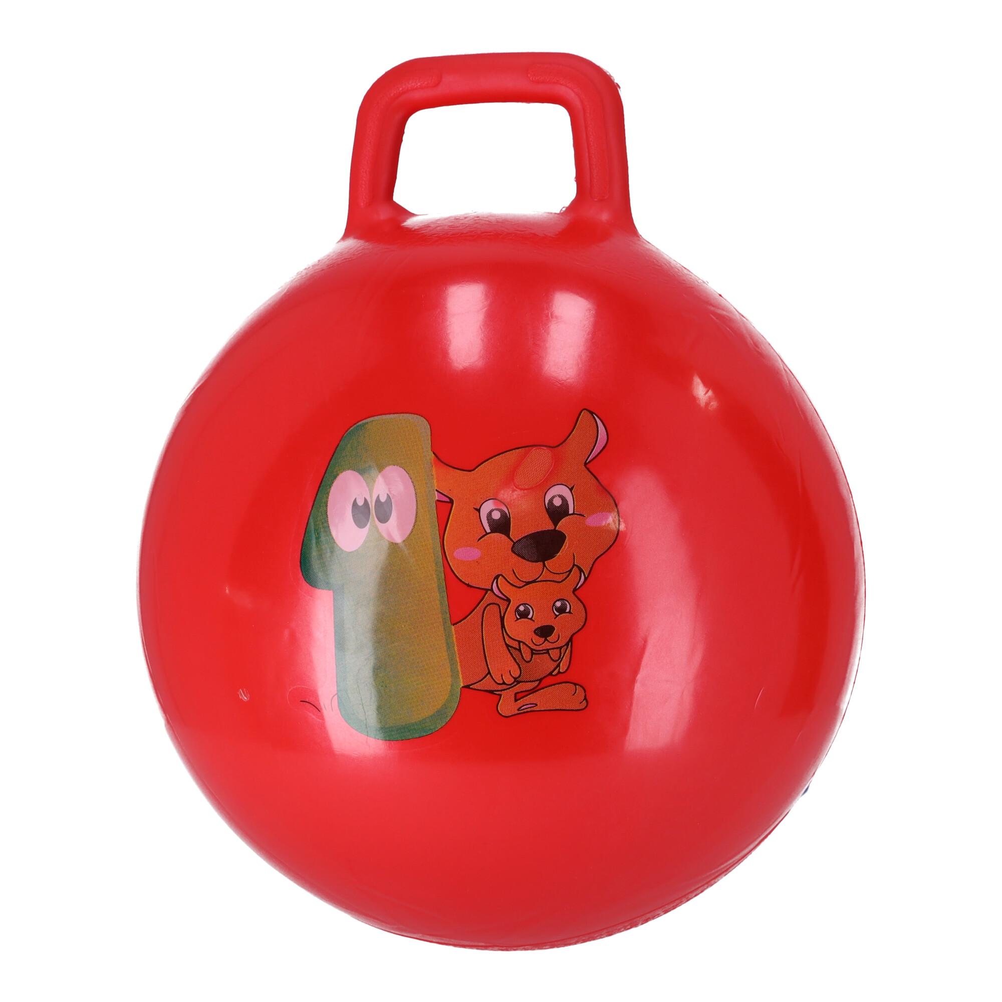 Jumping ball, jumper for children with handles - red