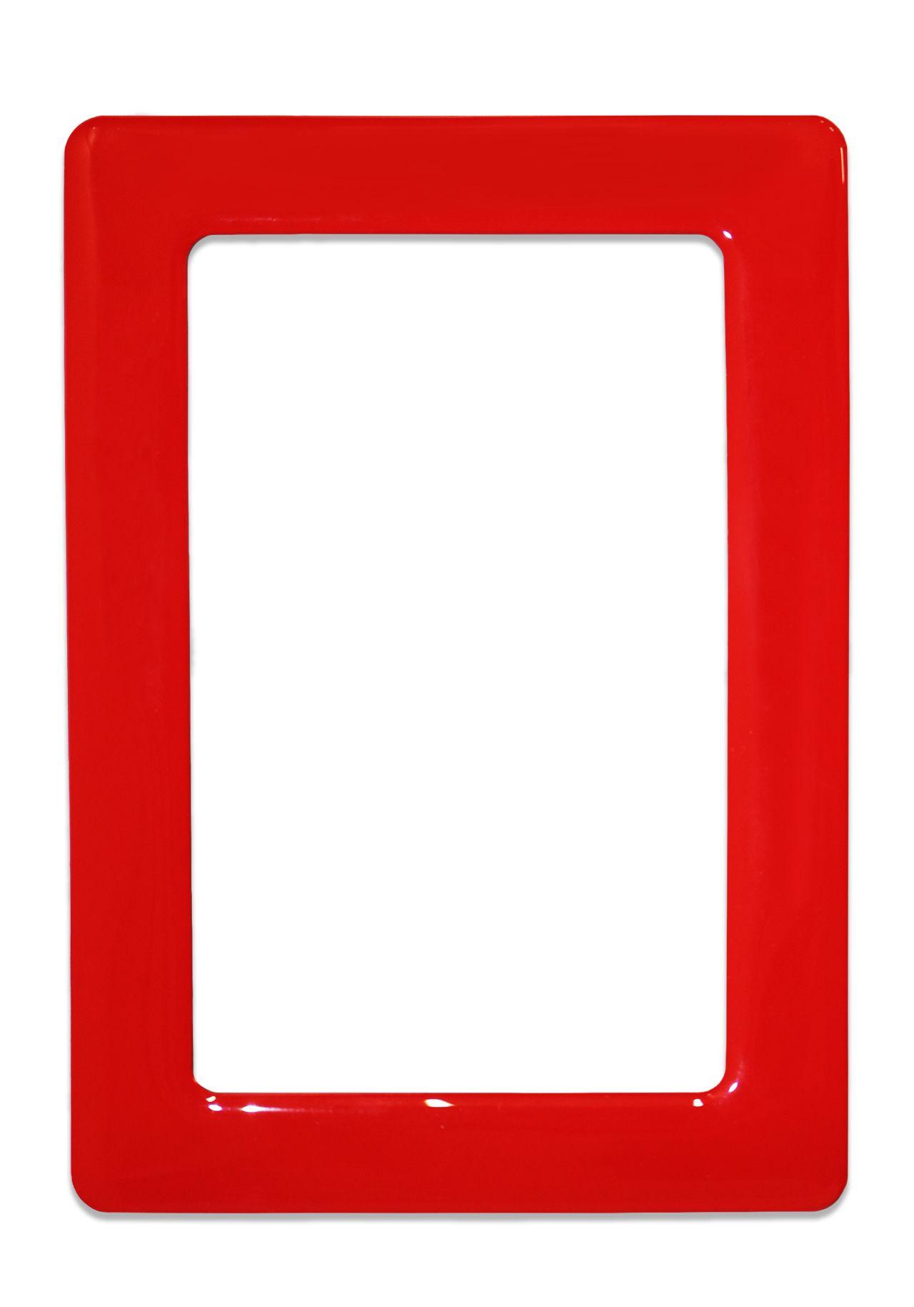Magnetic self-adhesive frame size 13.0 × 8.1 cm - red