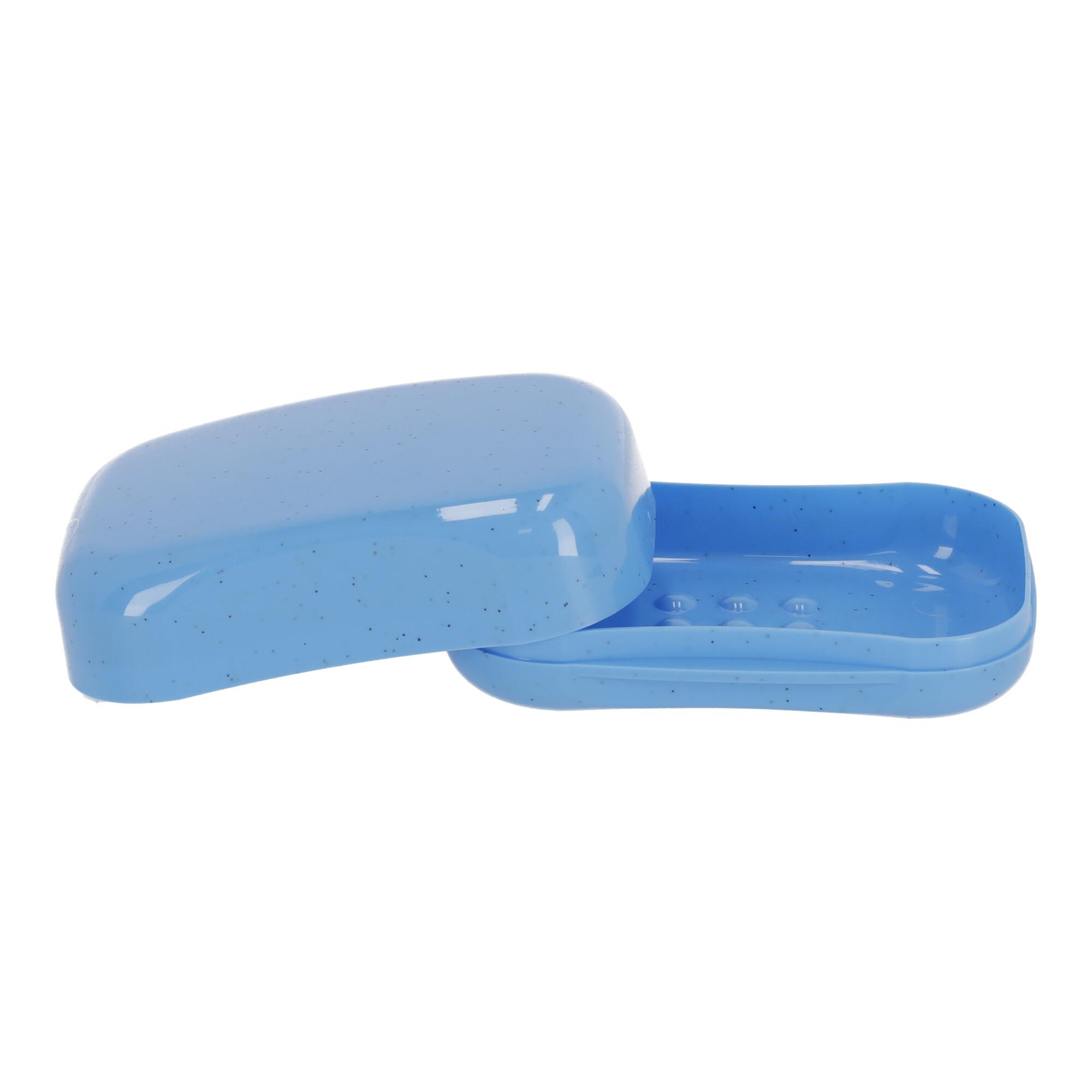 Tourist soap dish, closed plastic soap dish, type III - light blue