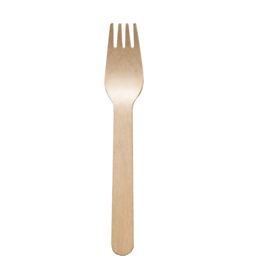 DISPOSABLE WOODEN CUTLERY FORK 10 pcs.