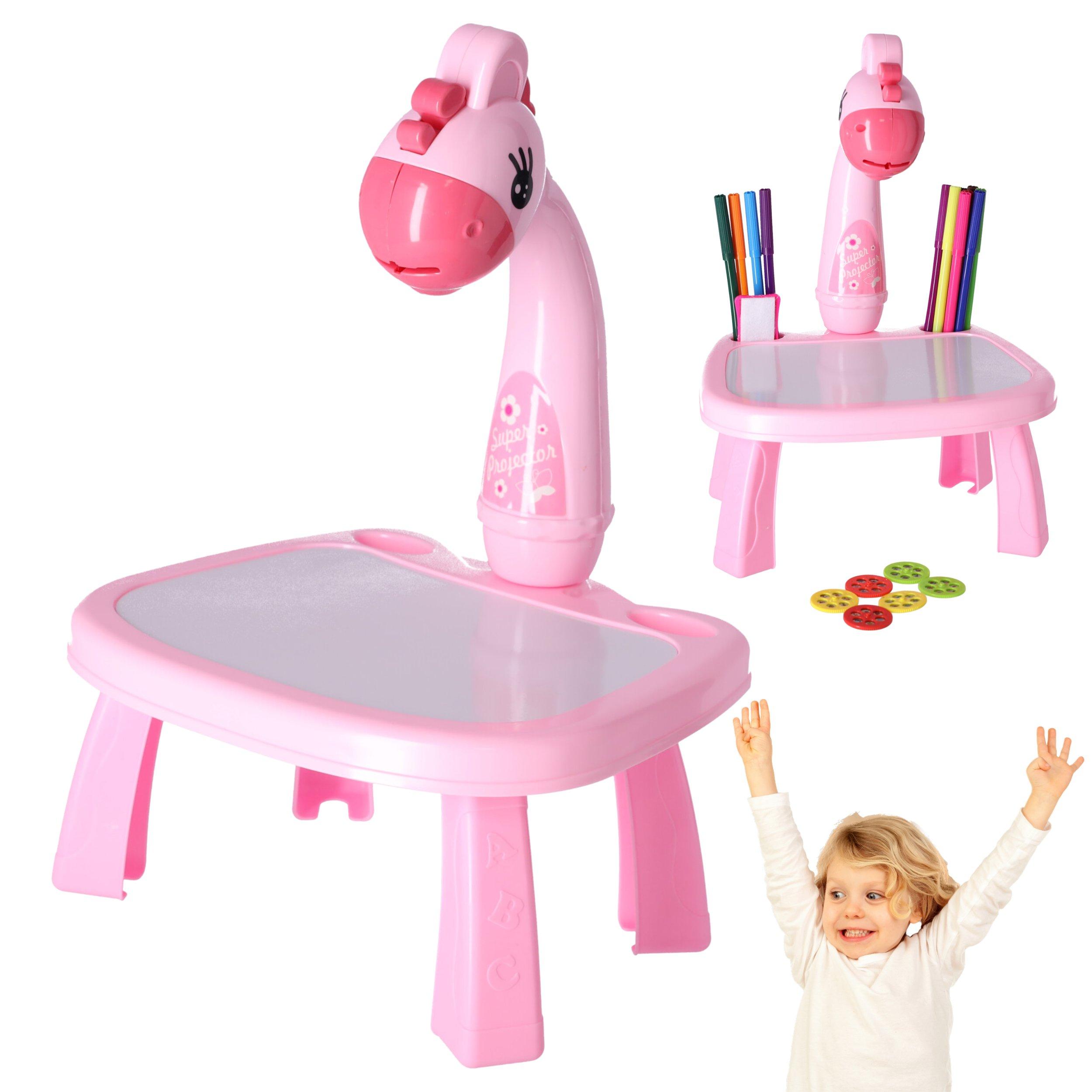 Multifunctional projector / projector for learning to draw - pink giraffe