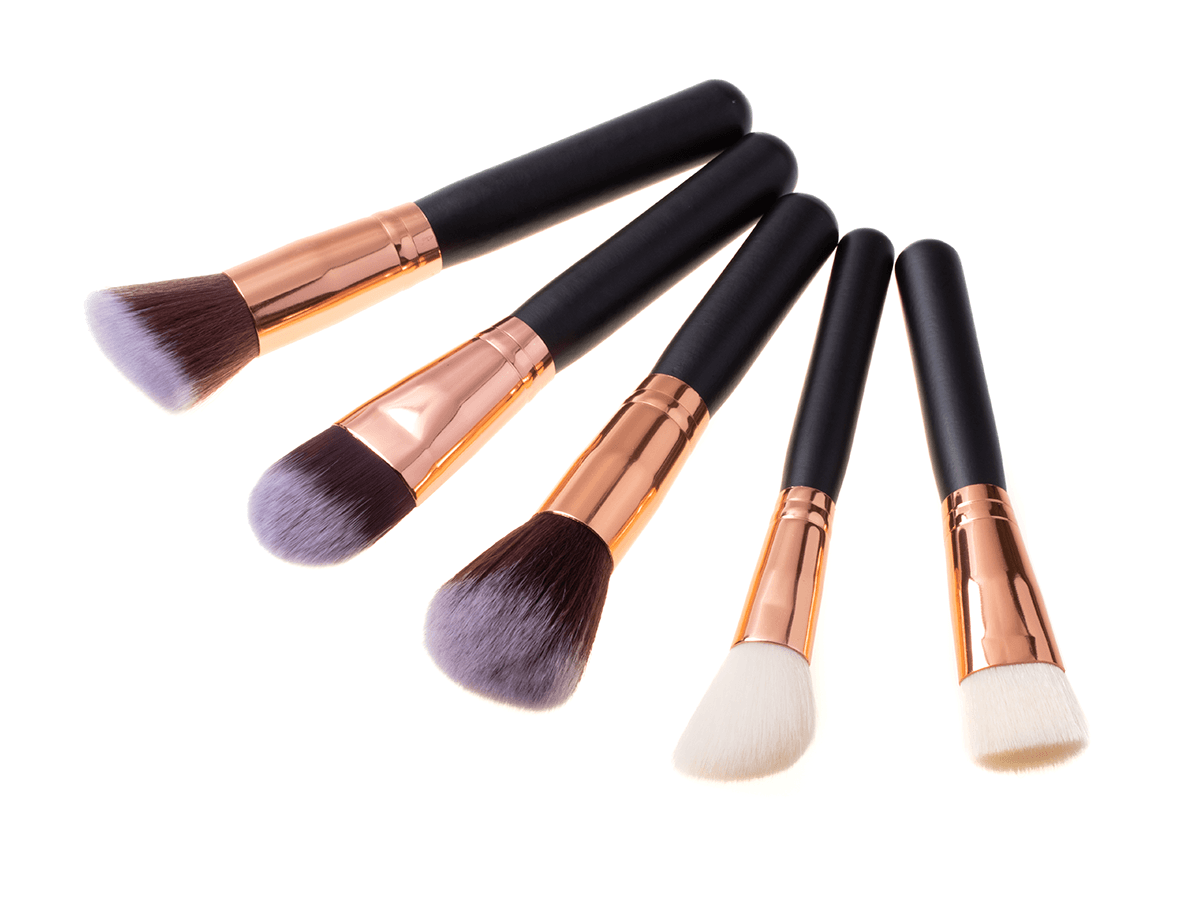 Set of makeup brushes 15 pcs + case - brown