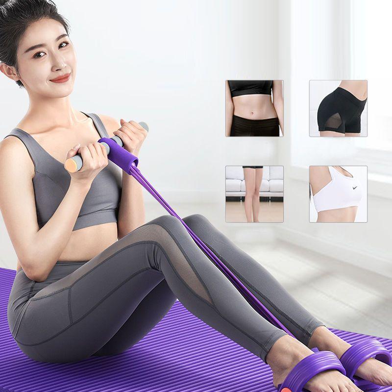 Expander device for exercising the muscles of the legs, abdomen, thighs - pink