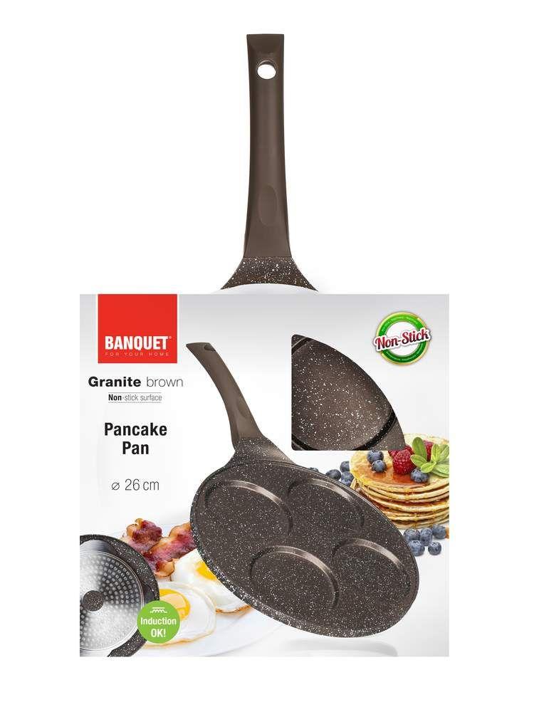 Frying pan for 4 pancakes 26cm Granite Dark Brown