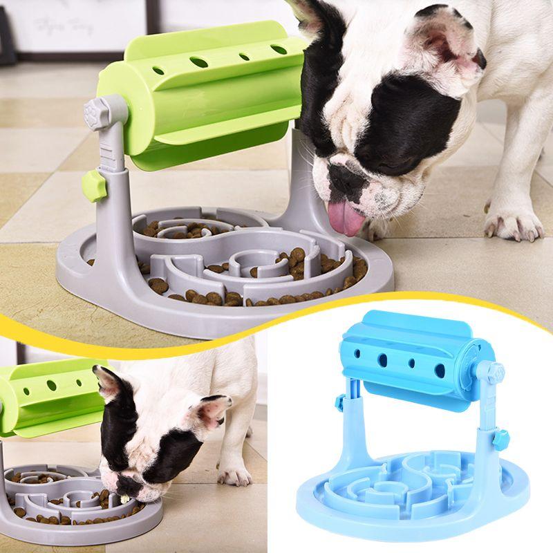 Interactive dog food dispenser - blue