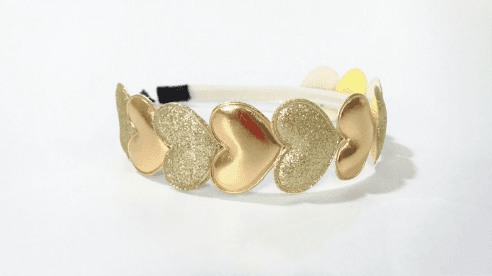 Hearts headband - gold