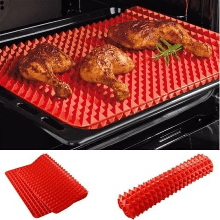 Silicone baking mat in pyramids