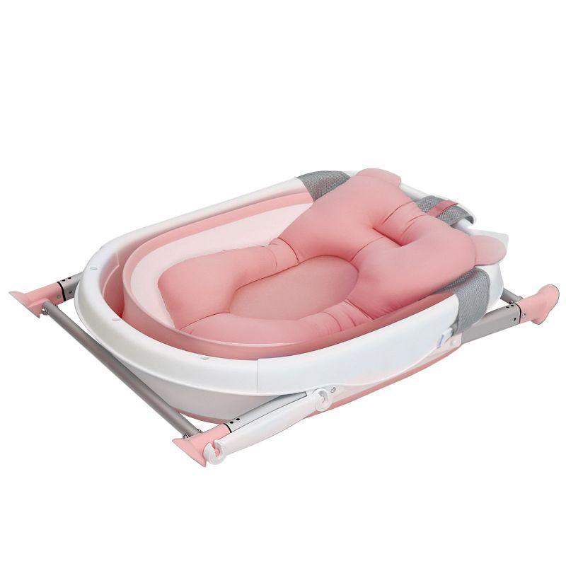 Baby folding bath tub with a pillow in color pink - pink