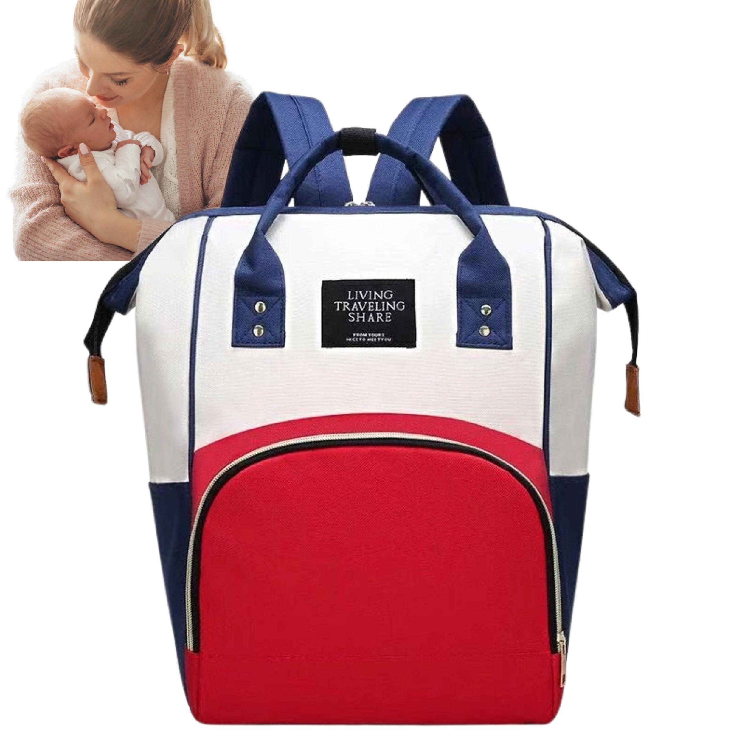 Plecak / torba dla mamy – biało czerwono niebieski