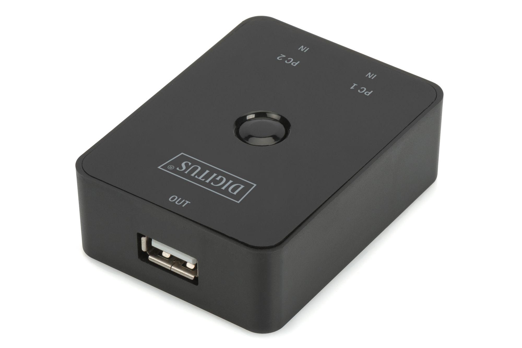 Przełącznik DIGITUS DA-70135-2 (2x USB 2.0; kolor czarny)