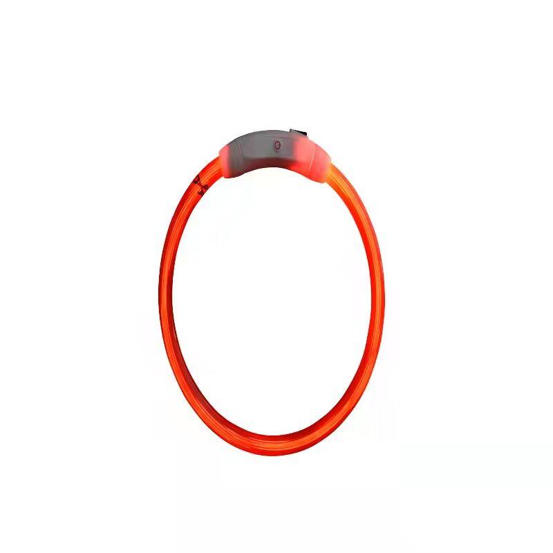 LED dog collar, neck 50cm - red