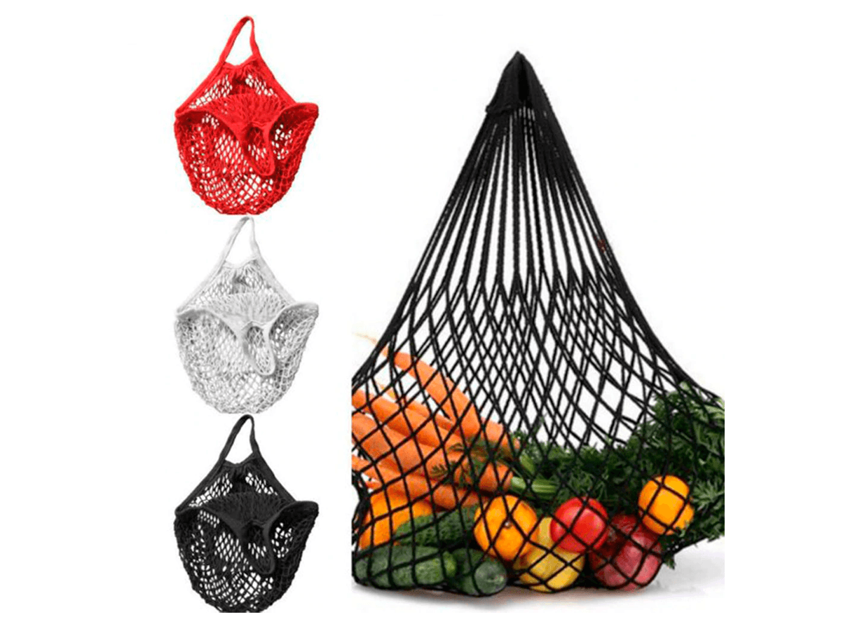 Bag eco mesh shopping bag - black
