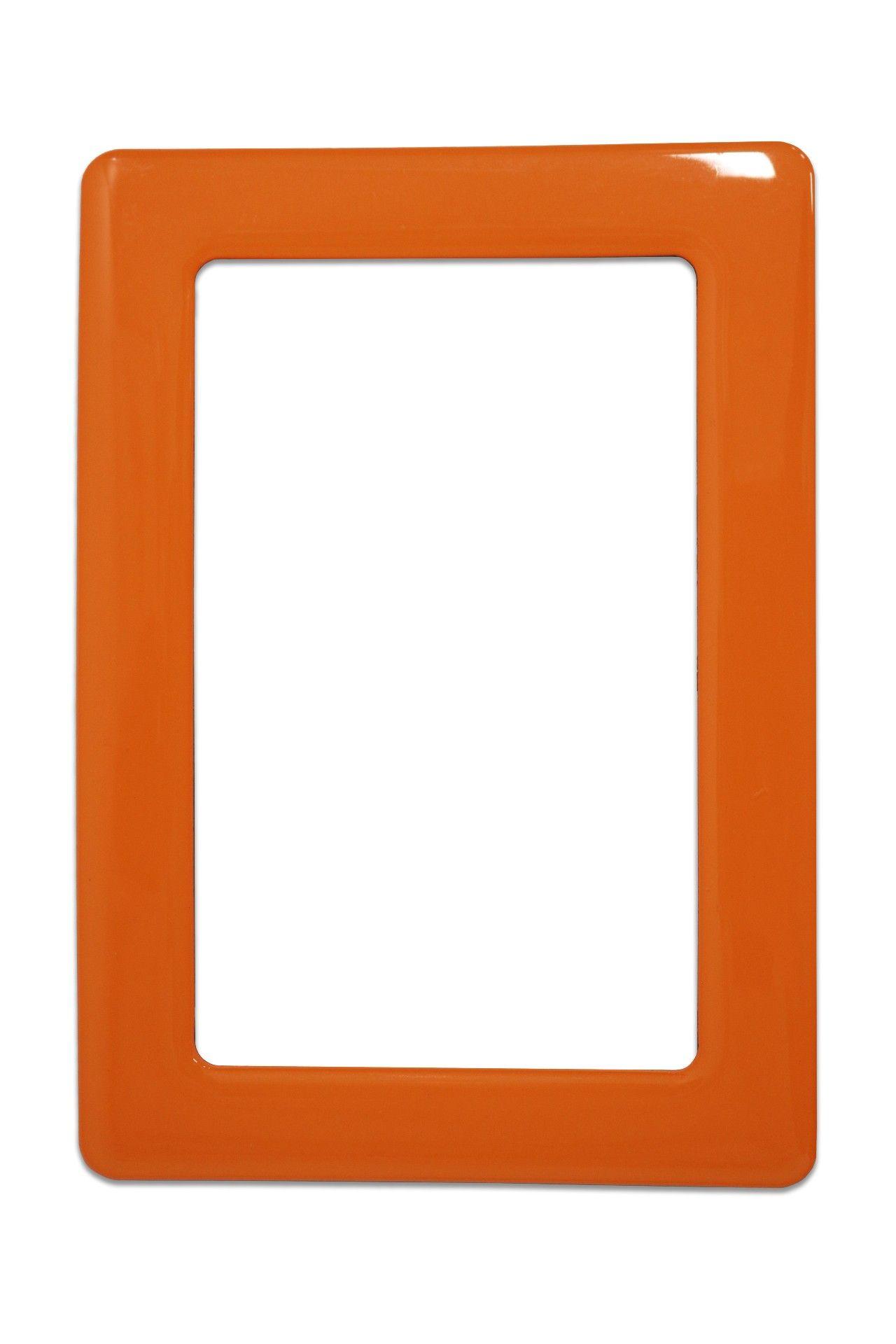 Magnetic self-adhesive frame size 13.0 × 8.1 cm - orange