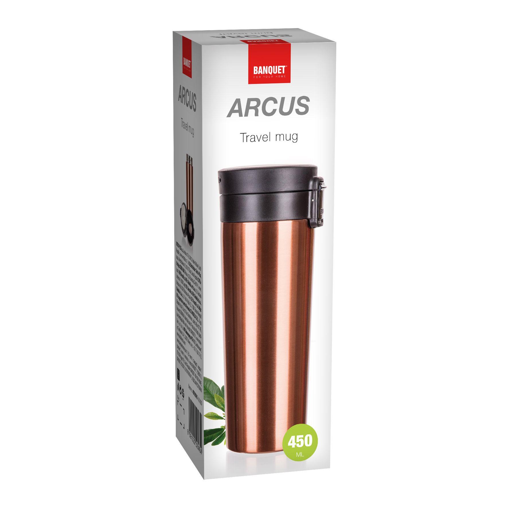 ARCUS double wall thermal mug 450 ml, brown