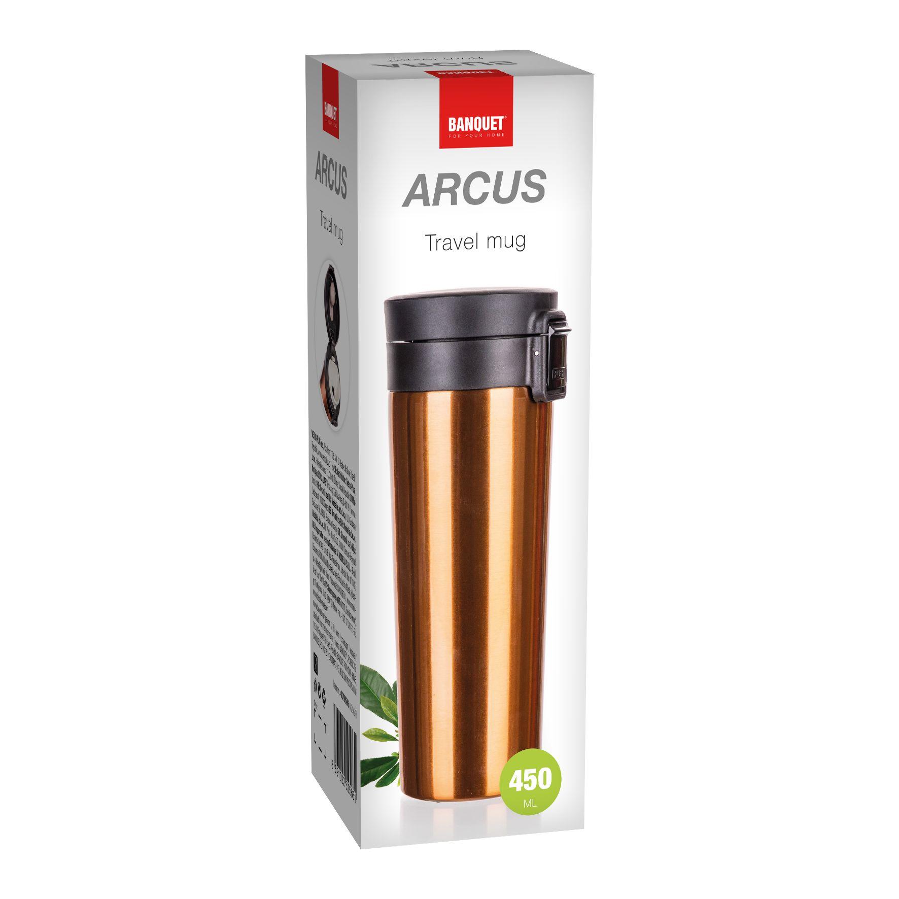Kubek termiczny dwuścienny ARCUS 450 ml, miedziany