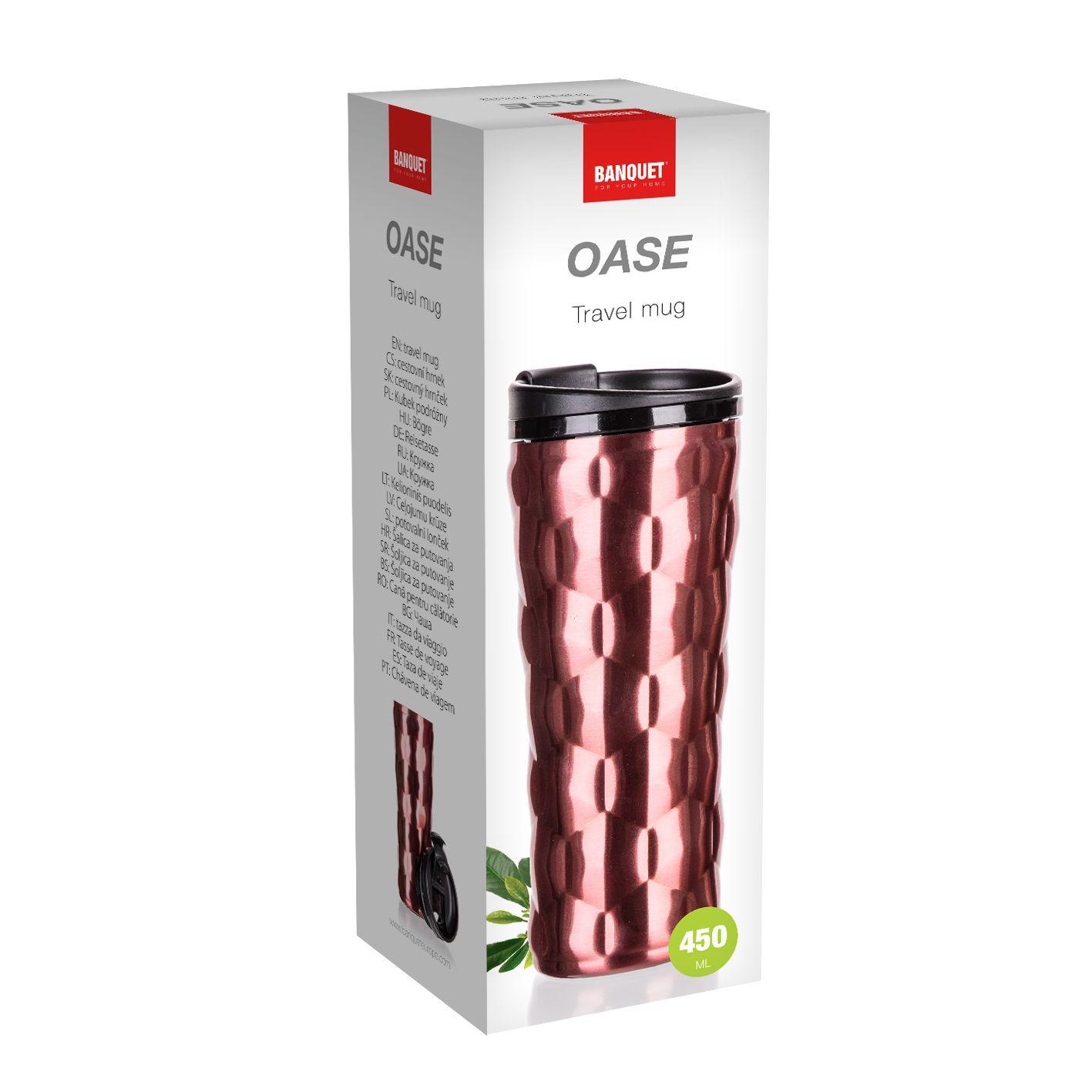 OASE double wall thermal mug 450ml pink