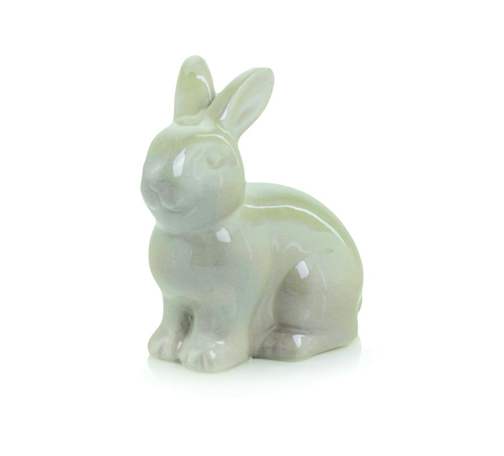 Ceramiczna figurka królika - zielona - kolekcja EASTER