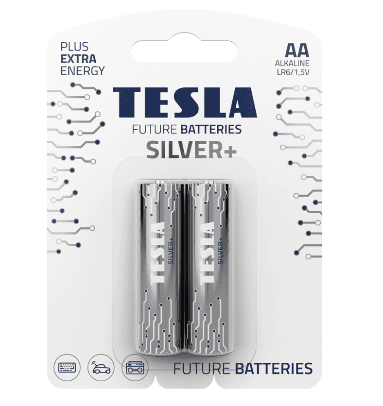 Alkaline battery TESLA SILVER+ LR6 B2 1.5V 2 PACKS