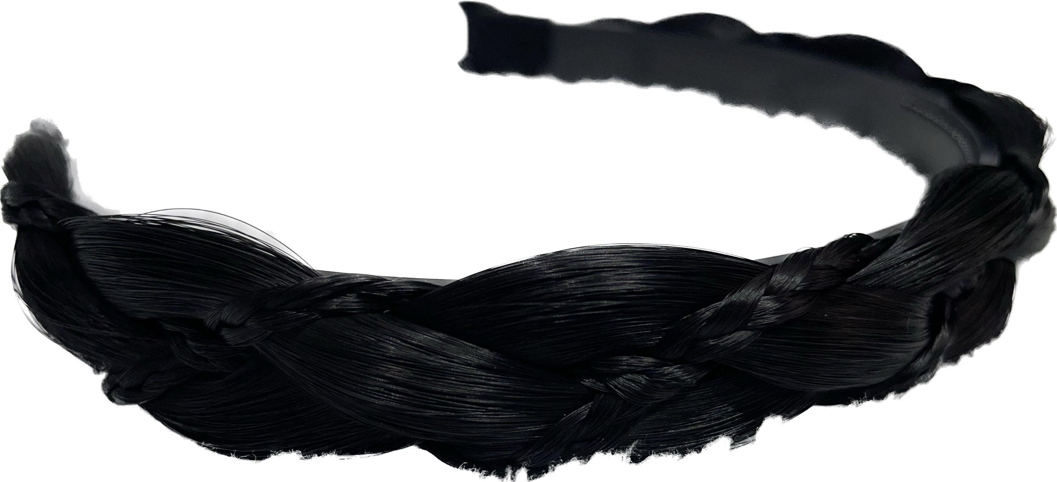 Opaska do włosów - czarna pleciona