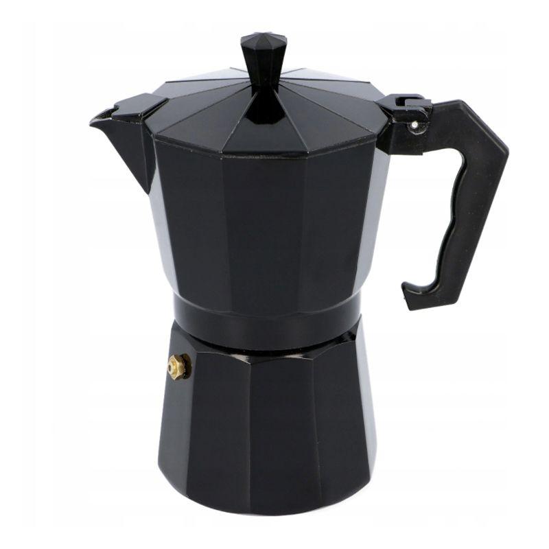 Kawiarka do kawy - czarna, 450ml, 9 filiżanek, gaz