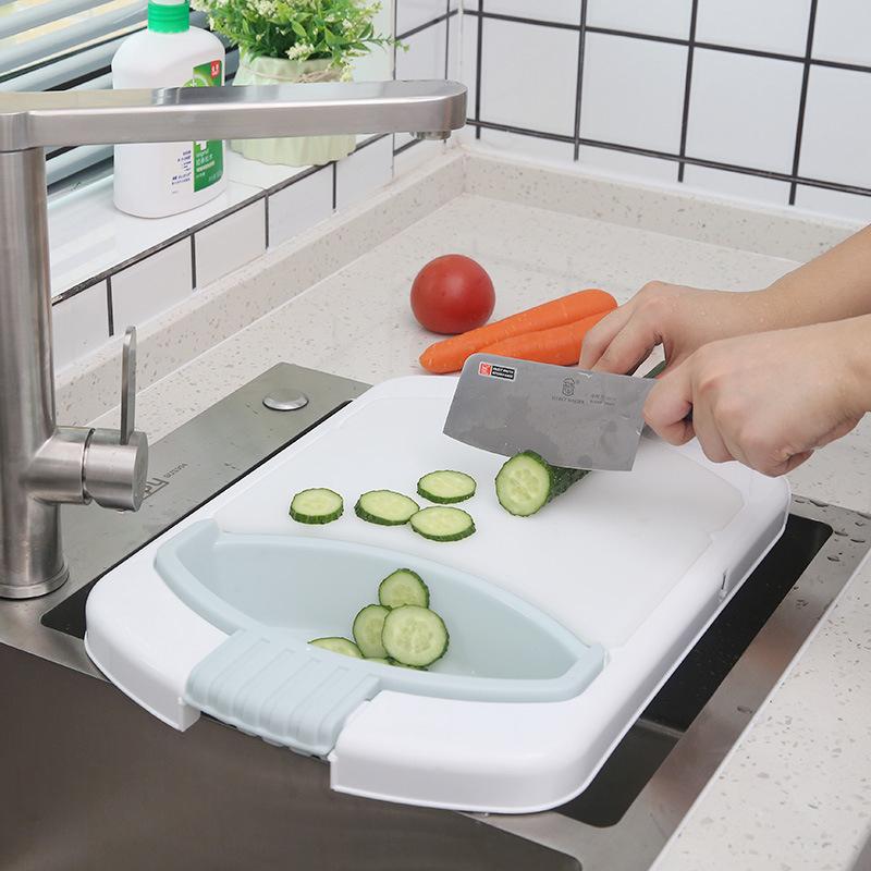 Multifunctional kitchen sink cutting board - gray
