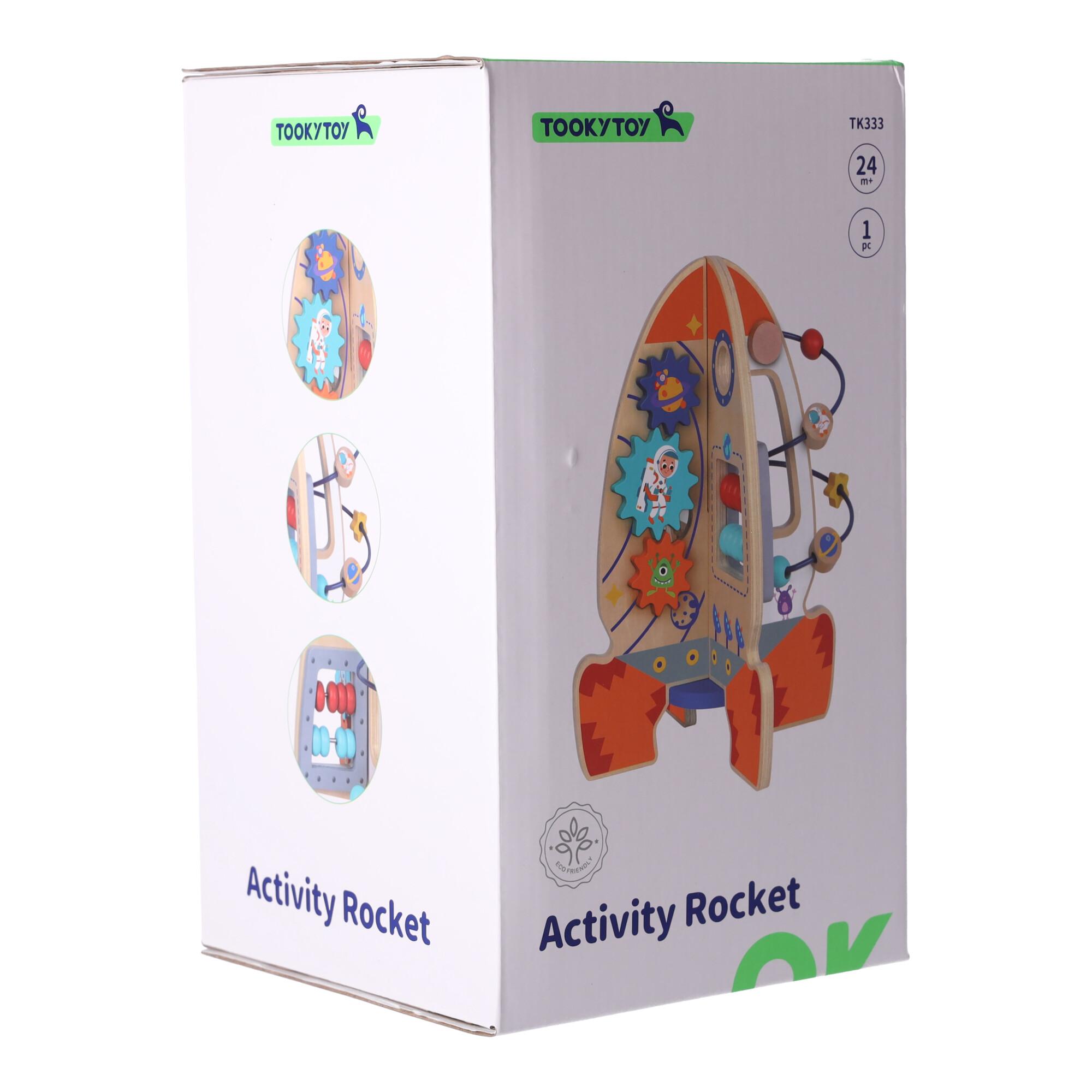 Drewniana zabawka edukacyjna w kształcie rakiety Tooky Toy