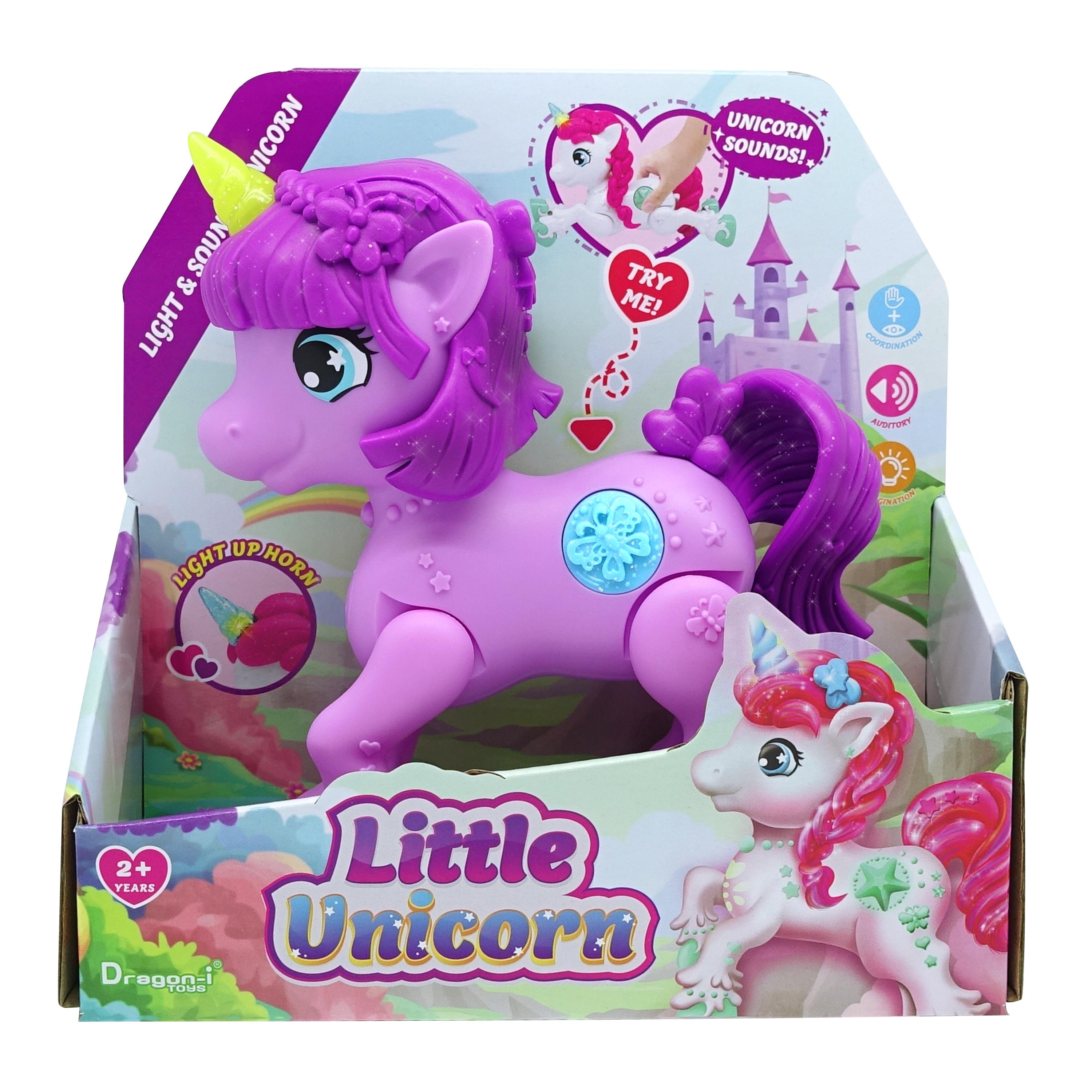 Little Unicorn in violet color - Light and Sounds Unicorn 3 color asst
