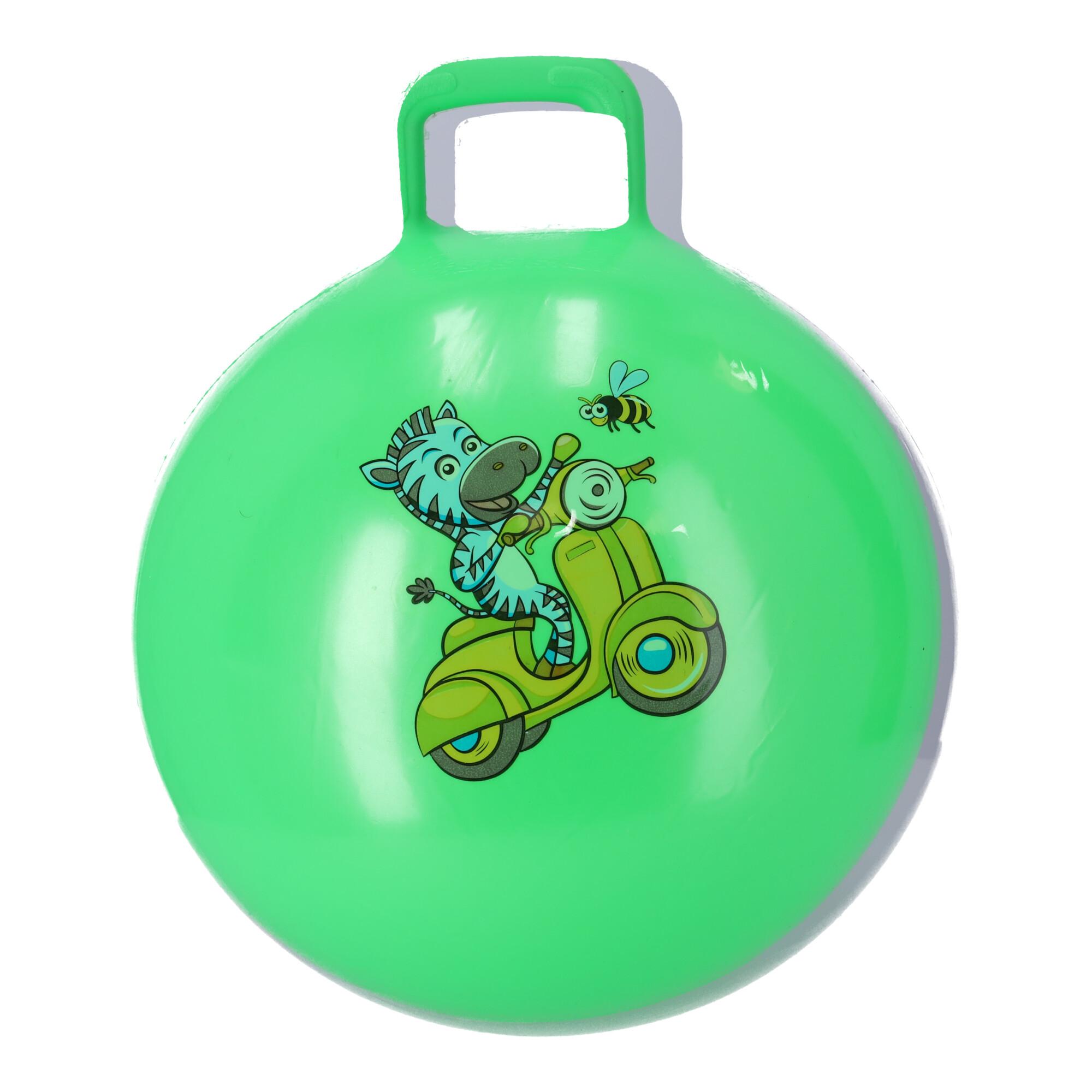 Piłka do skakania, skoczek dla dzieci z uchwytami - zielona