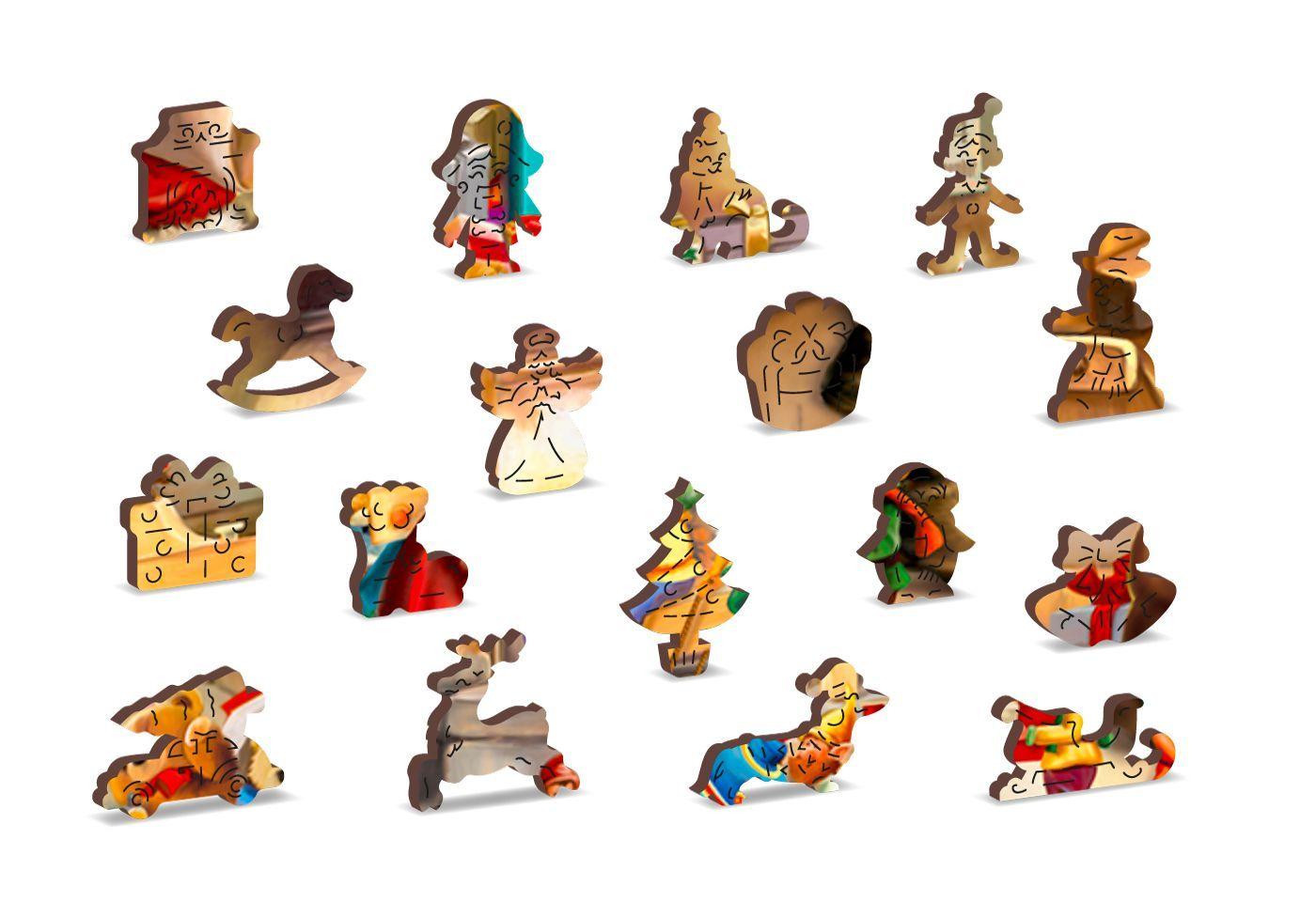 Drewniane Puzzle z figurkami - Warsztat Świętego Mikołaja, 1000 elementów