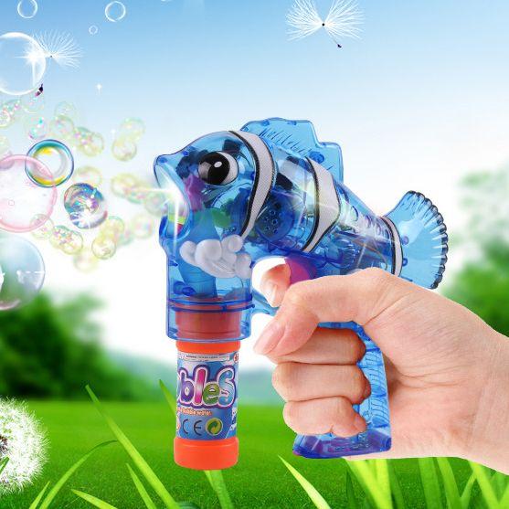 Automatic soap bubble gun - blue