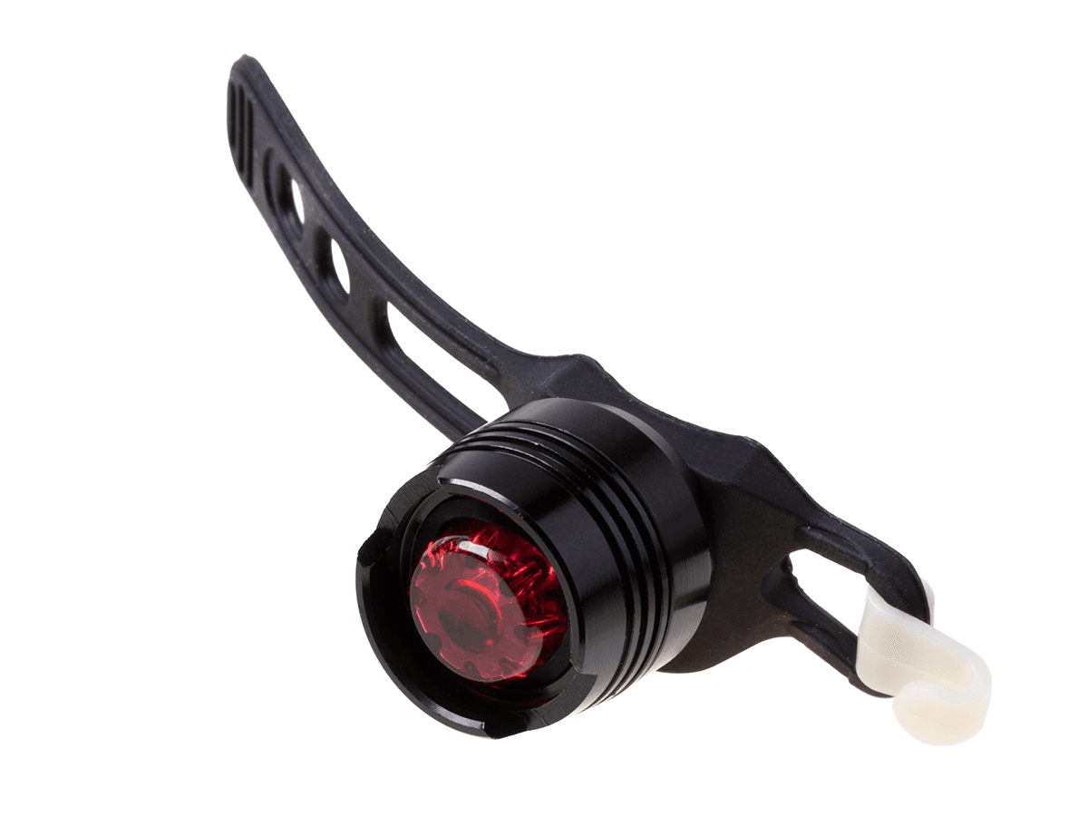 Bicycle flashlight with USB + red stop lamp